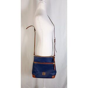 Dooney & Bourke Pebble Grain Leather Crossbody Bag Purse Midnight Blue